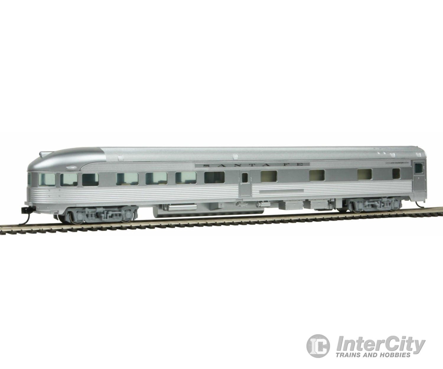 Walthers Mainline 30352 85 Budd Observation - Ready To Run -- Santa Fe (Silver) Passenger Cars