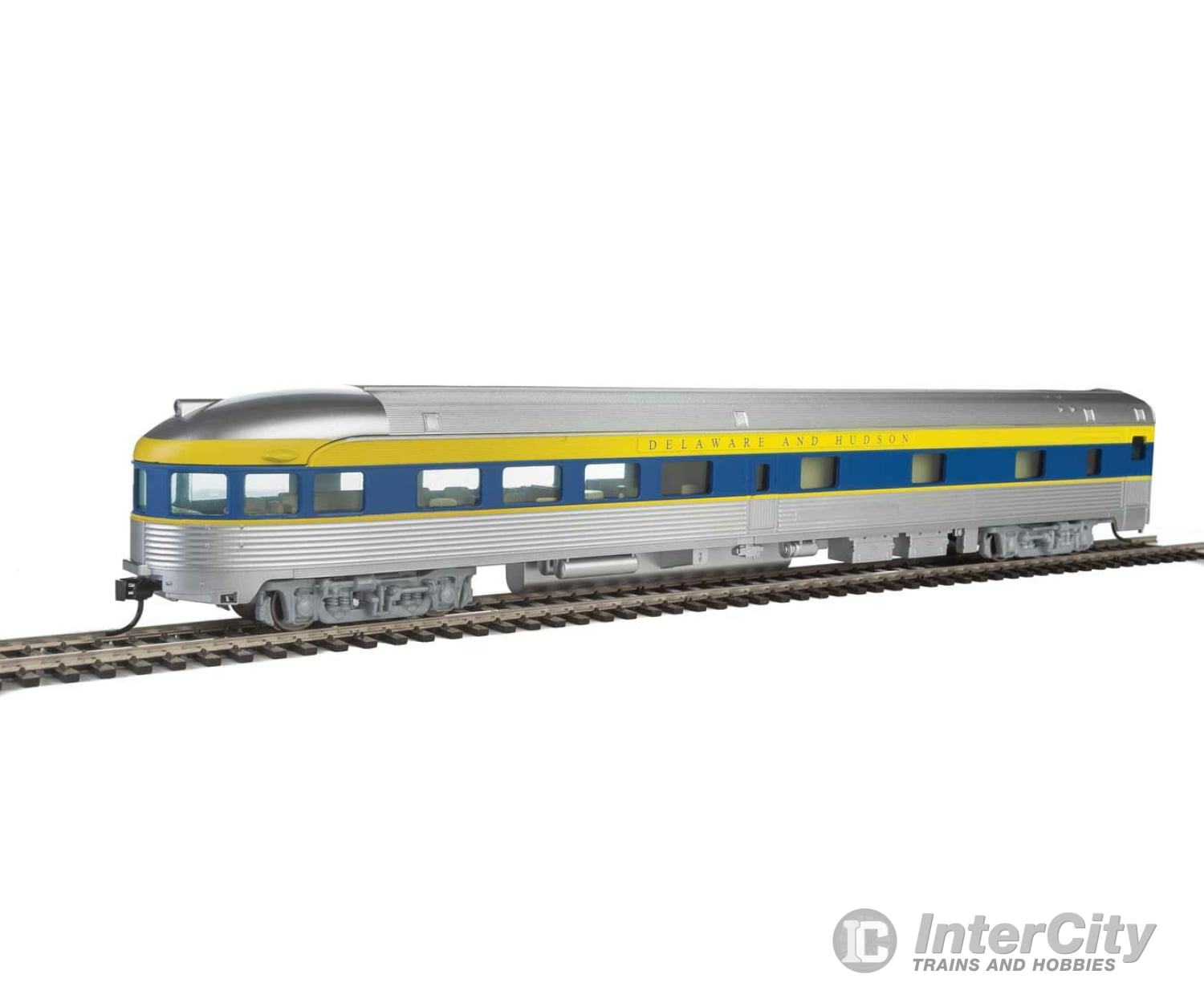 Walthers Mainline 30363 85 Budd Observation - Ready To Run -- Delaware & Hudson (Silver Blue Yellow)