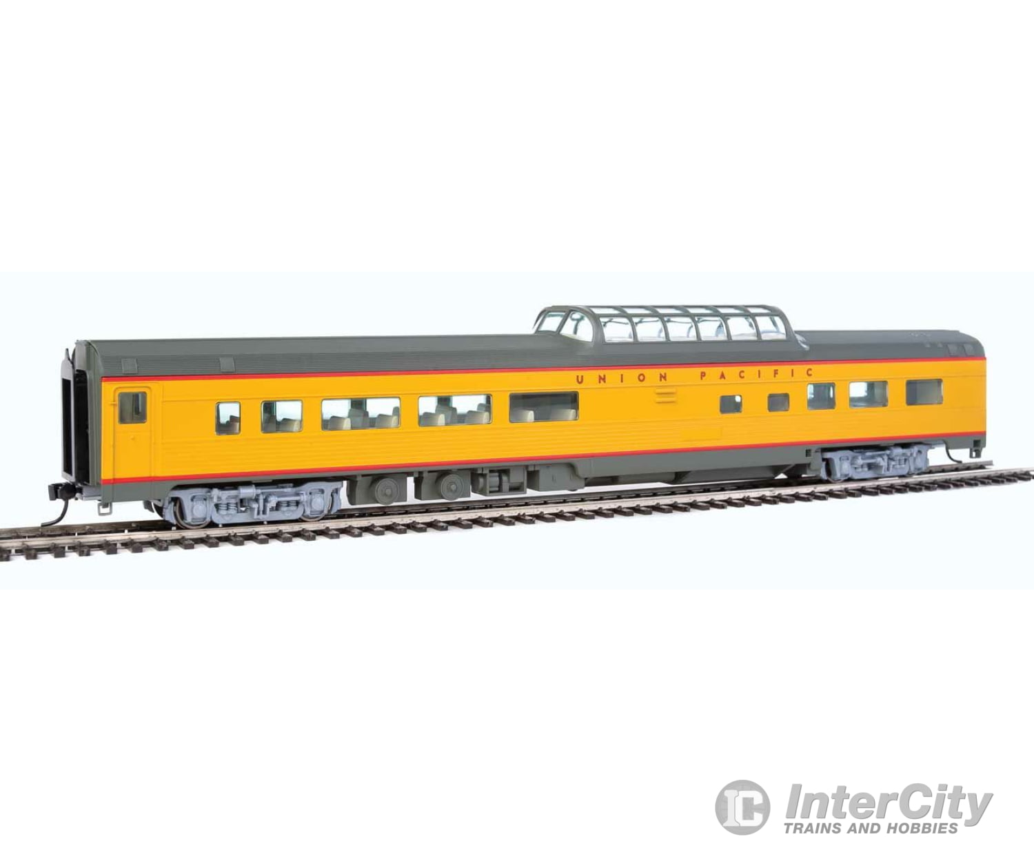 Walthers Mainline 30404 85 Budd Dome Coach - Ready To Run -- Union Pacific(R) (Armour Yellow Gray