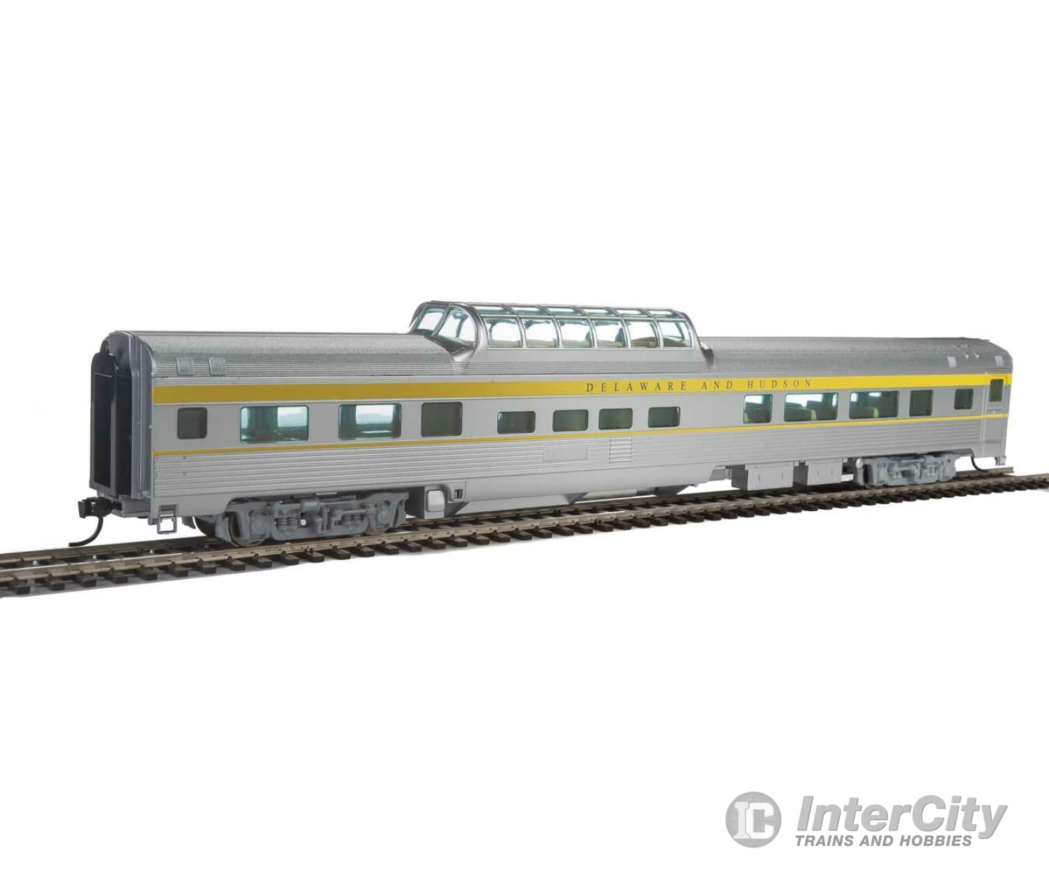 Walthers Mainline 30406 85 Budd Dome Coach - Ready To Run -- Delaware & Hudson (Silver Blue Yellow)