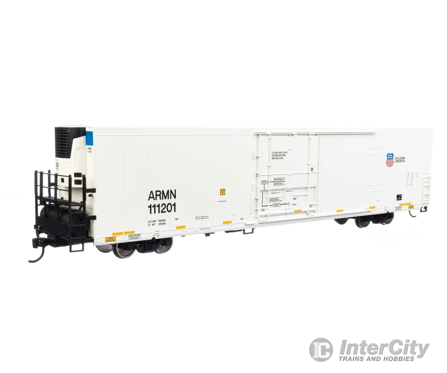 Walthers Mainline 4110 72 Modern Refrigerator Boxcar - Ready To Run -- Union Pacific(R) Armn #111201