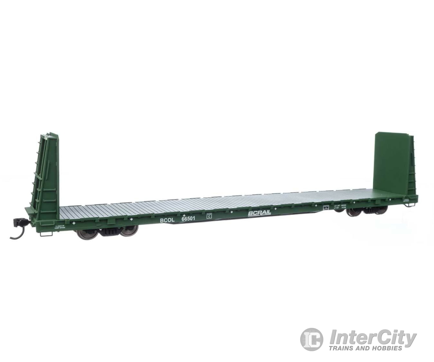 Walthers Mainline 50601 68 Bulkhead Flatcar - Ready To Run -- British Columbia #66501 Freight Cars