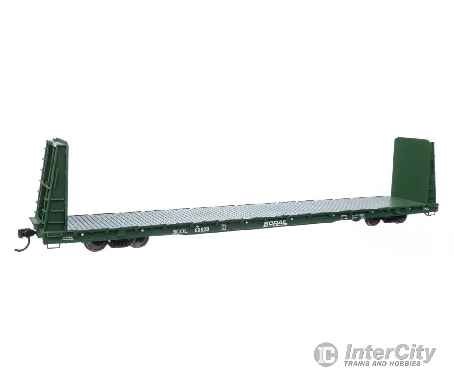 Walthers Mainline 50602 68 Bulkhead Flatcar - Ready To Run -- British Columbia #66528 Freight Cars