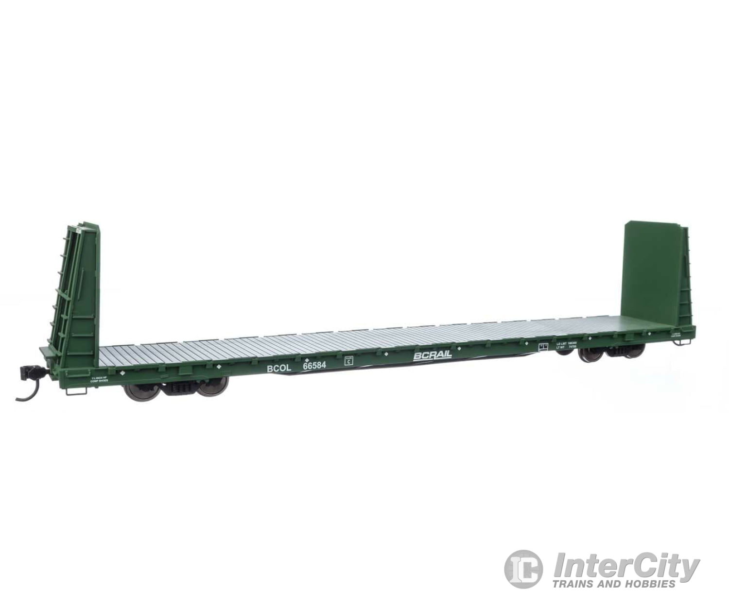 Walthers Mainline 50603 68 Bulkhead Flatcar - Ready To Run -- British Columbia #66584 Freight Cars