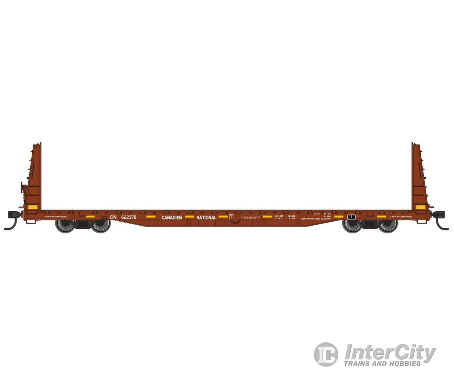 Walthers Mainline 50604 68 Bulkhead Flatcar - Ready To Run -- Canadian National #622378 Freight Cars