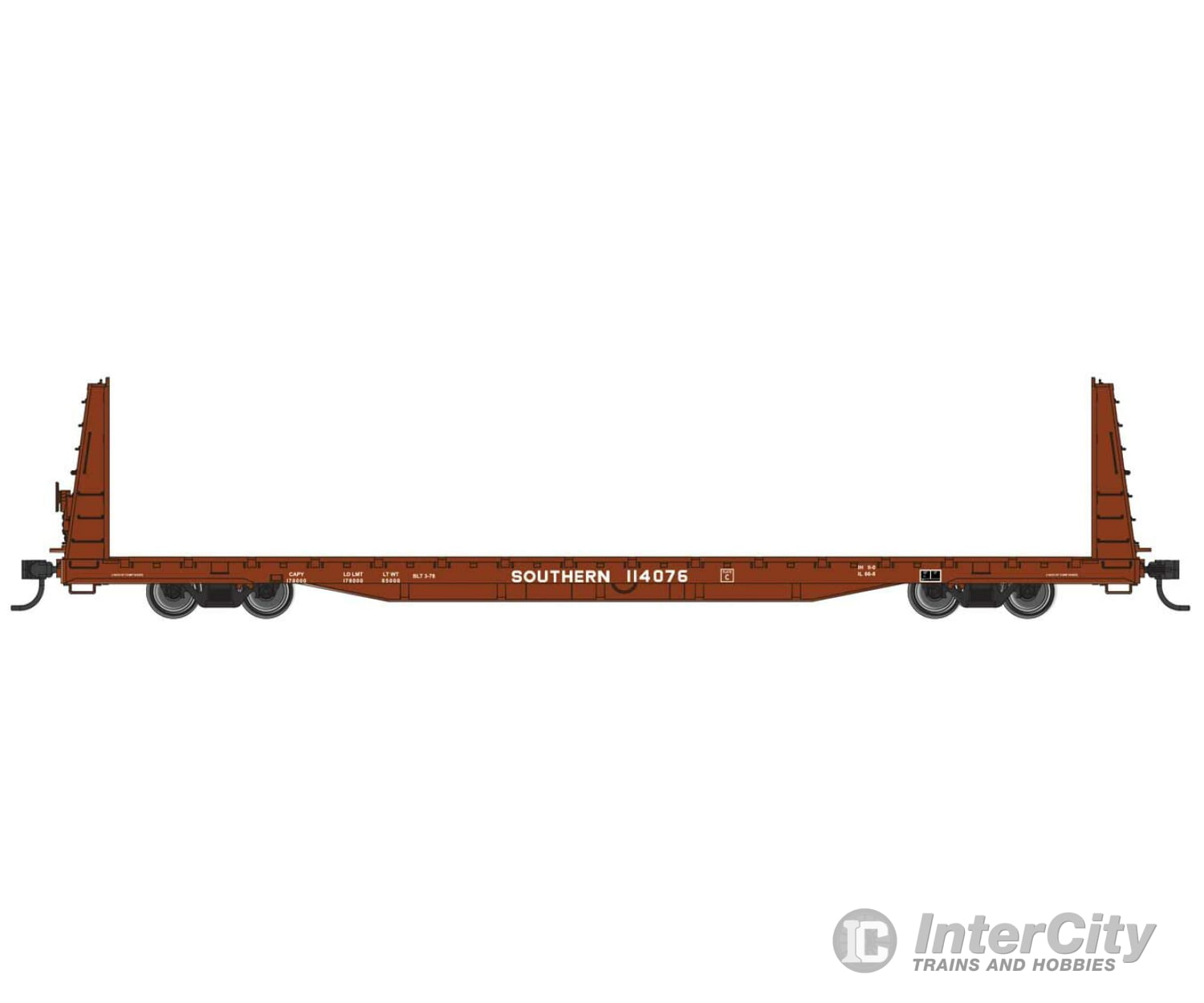 Walthers Mainline 50610 68 Bulkhead Flatcar - Ready To Run -- Southern Railway #114076 Freight Cars