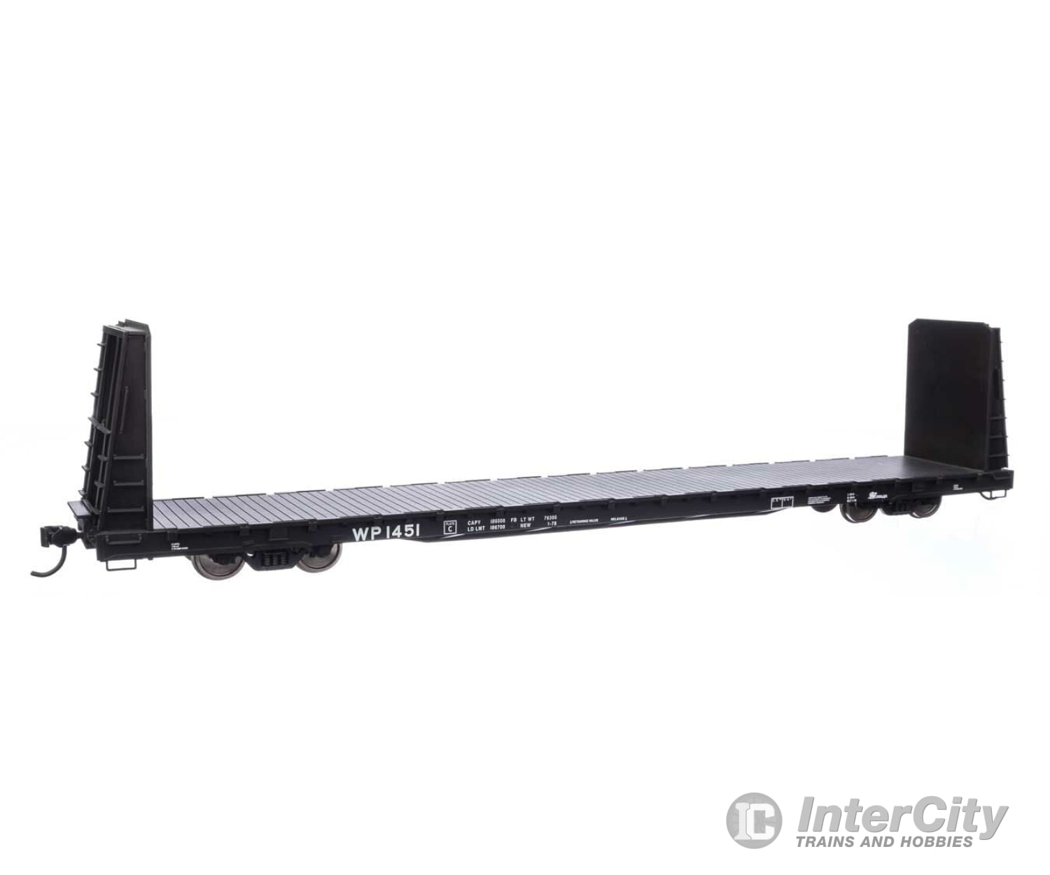 Walthers Mainline 50619 68 Bulkhead Flatcar - Ready To Run -- Western Pacific(Tm) #1451 Freight Cars