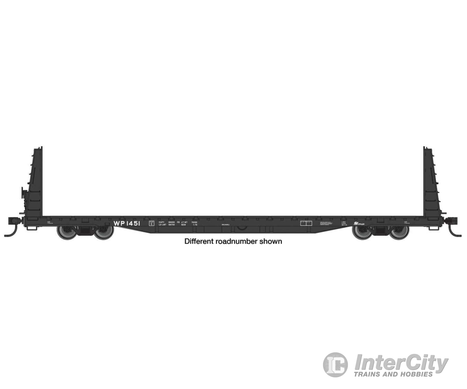 Walthers Mainline 50620 68 Bulkhead Flatcar - Ready To Run -- Western Pacific(Tm) #1466 Freight Cars