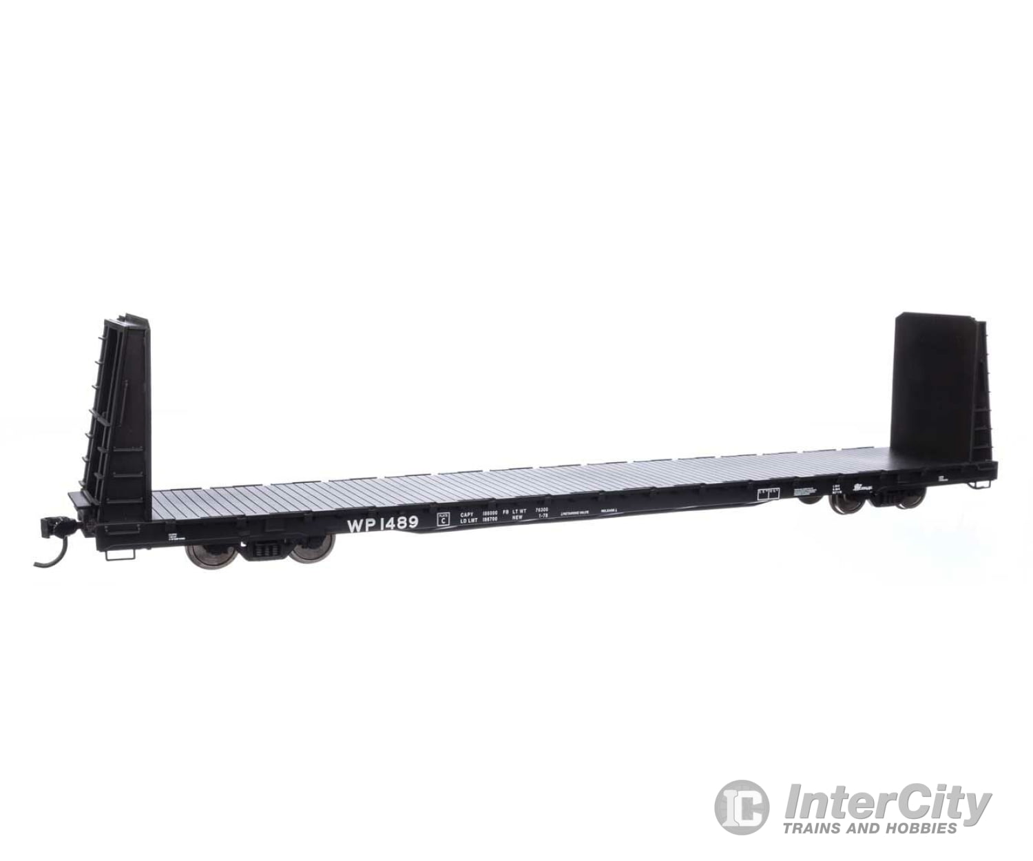 Walthers Mainline 50621 68 Bulkhead Flatcar - Ready To Run -- Western Pacific(Tm) #1489 Freight Cars