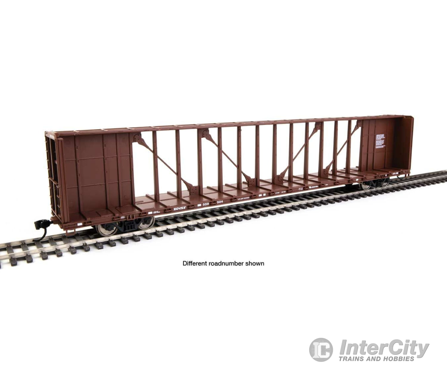 Walthers Mainline 50701 72 Centerbeam Flatcar W/Standard Beam - Ready To Run -- Bnsf #559520 Freight