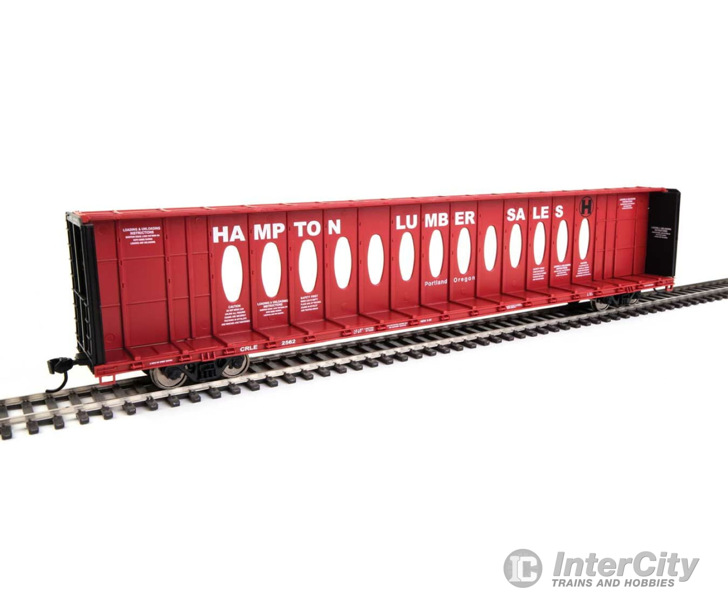 Walthers Mainline 50708 72 Centerbeam Flatcar W/Opera Windows - Ready To Run -- Hampton Lumber Crle