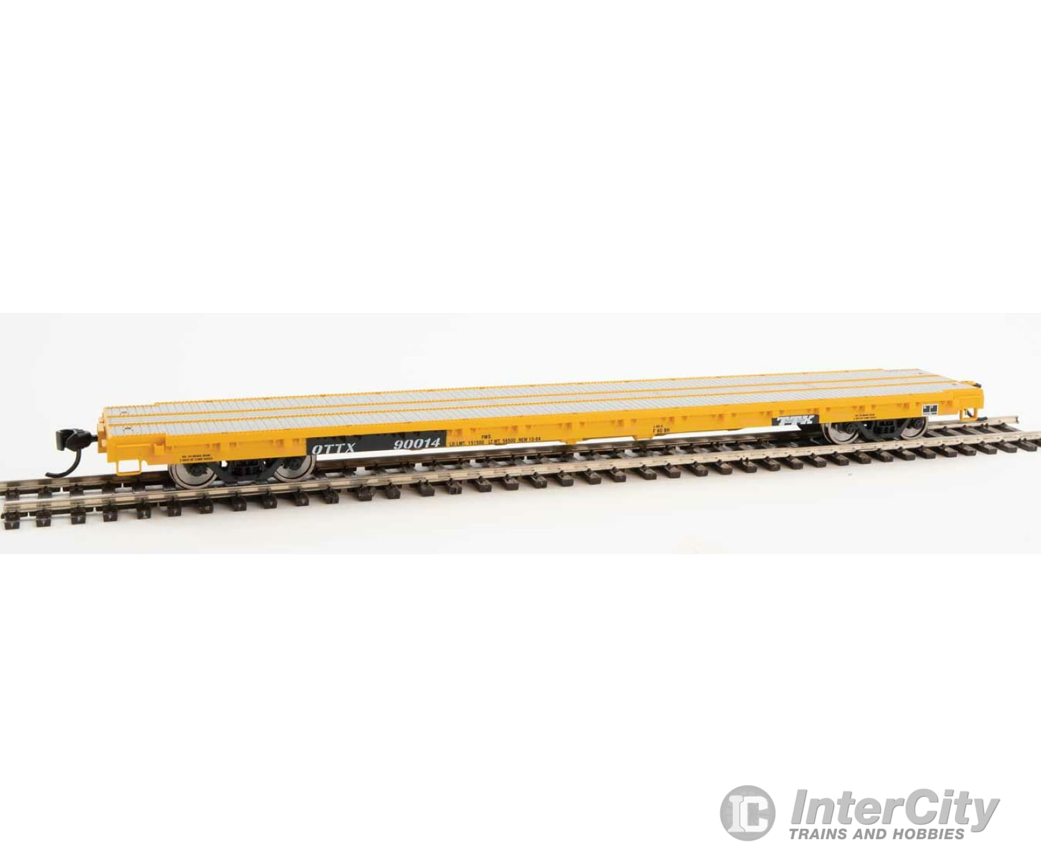 Walthers Mainline 5371 60 Pullman-Standard Flatcar - Ready To Run -- Ttx Ottx #90014 (Farm Machinery