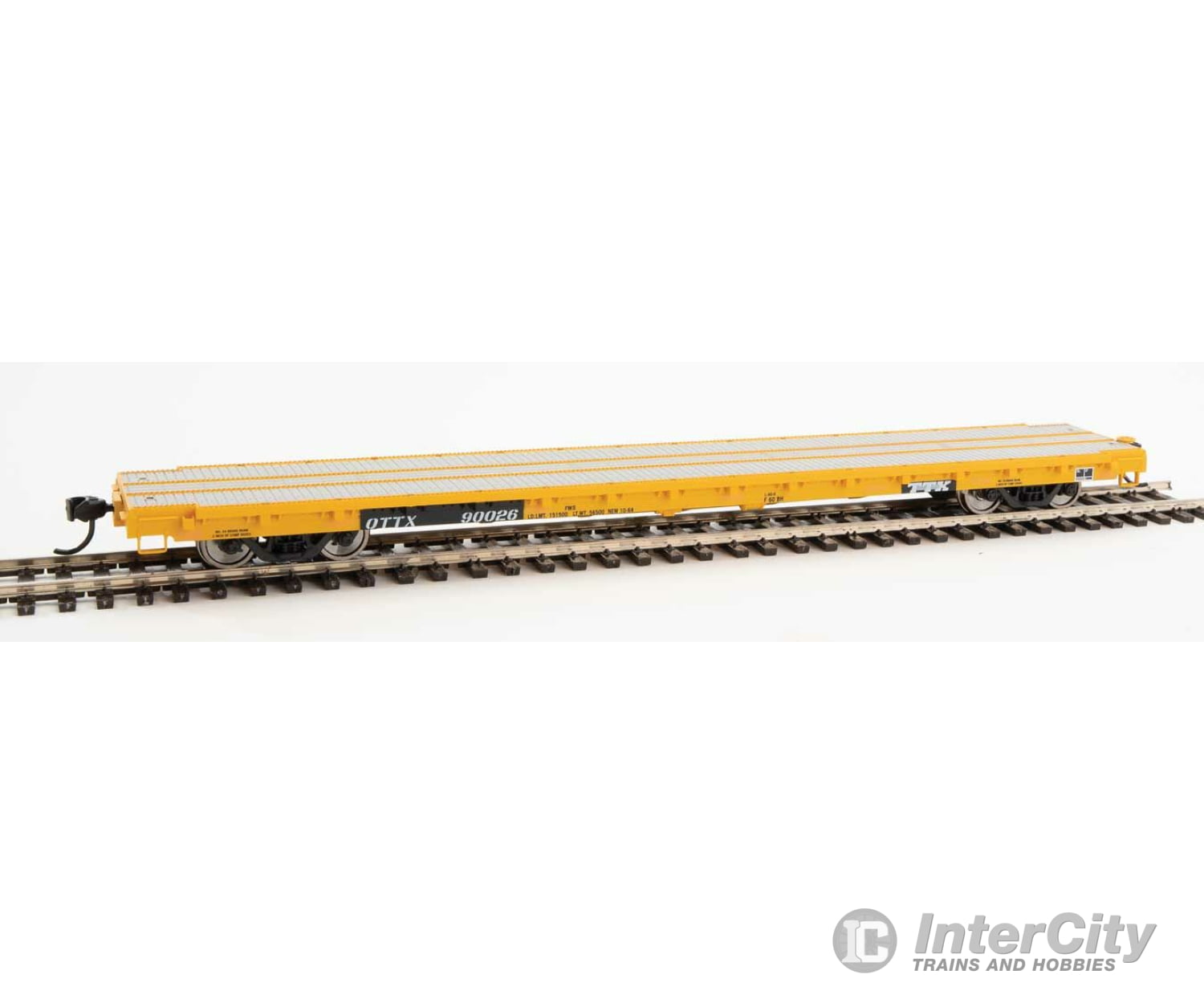 Walthers Mainline 5372 60 Pullman-Standard Flatcar - Ready To Run -- Ttx Ottx #90026 (Farm Machinery