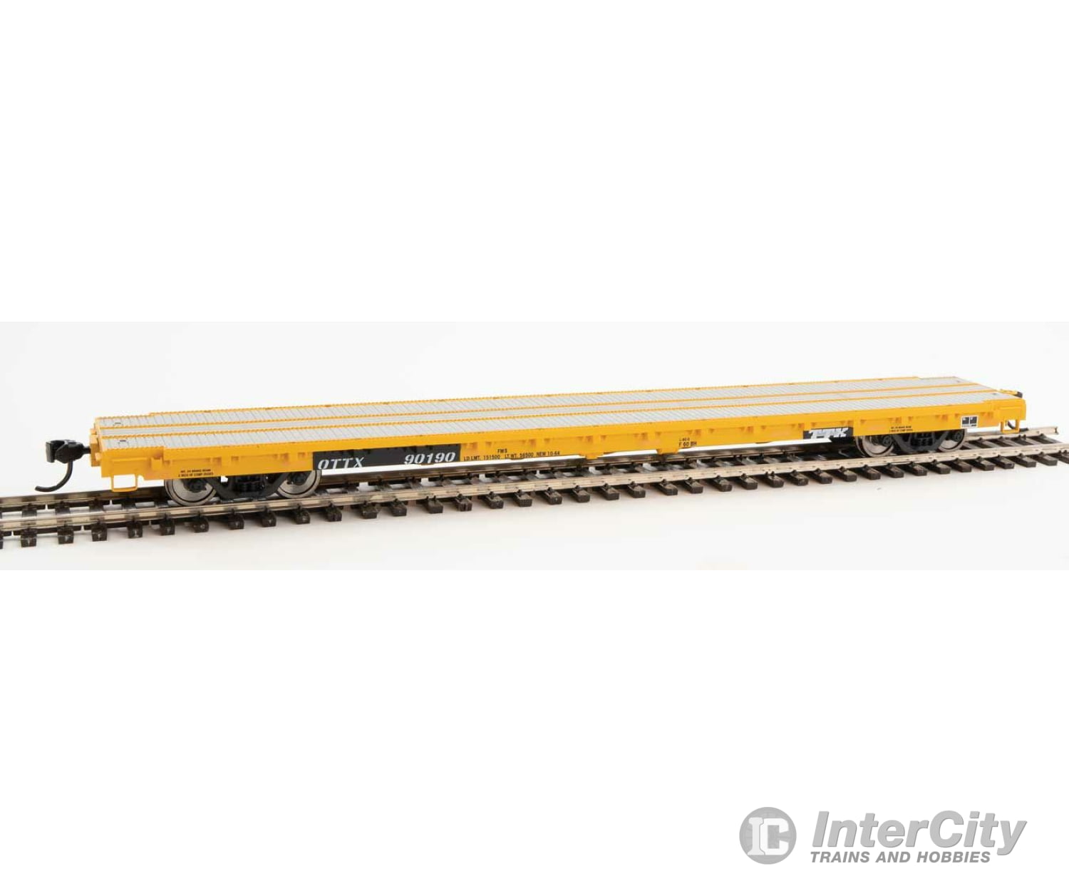 Walthers Mainline 5374 60 Pullman-Standard Flatcar - Ready To Run -- Ttx Ottx #90190 (Farm Machinery