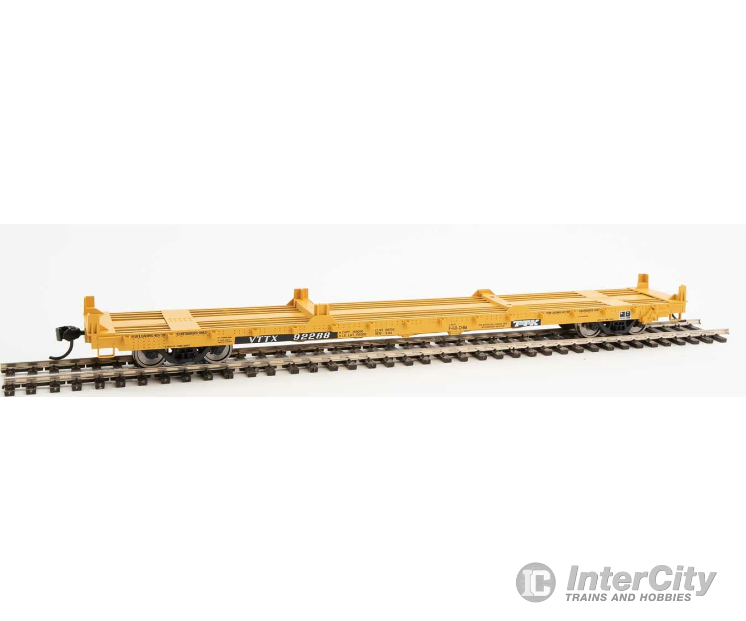 Walthers Mainline 5384 60 Pullman-Standard Flatcar - Ready To Run -- Ttx Vttx #92288 (20 & 40