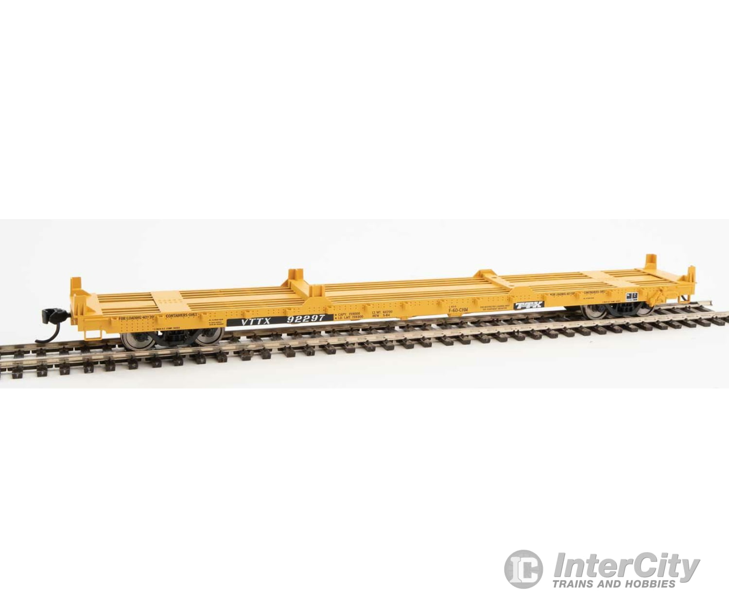 Walthers Mainline 5385 60 Pullman-Standard Flatcar - Ready To Run -- Ttx Vttx #92297 (20 & 40