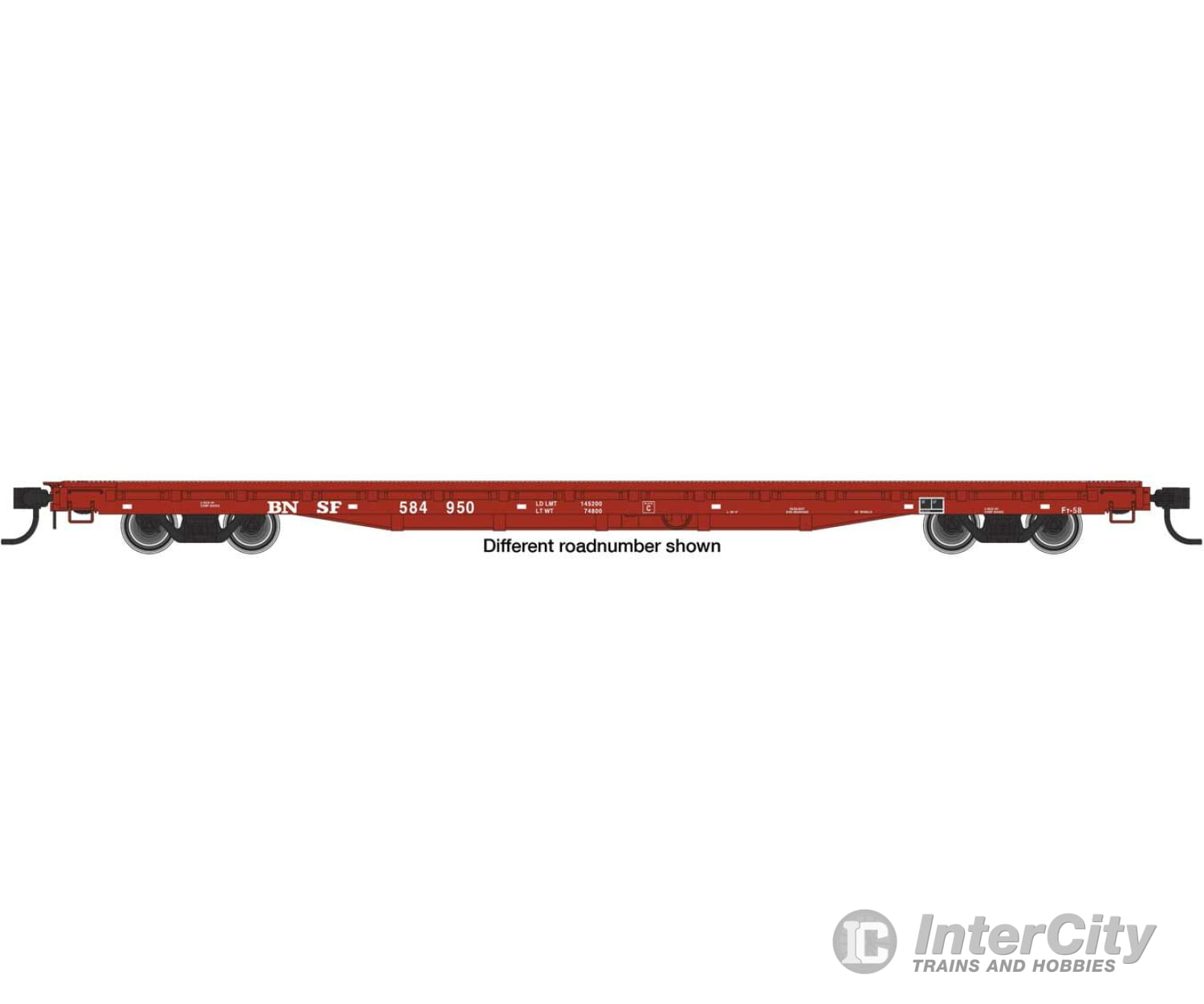 Walthers Mainline 5392 60 Pullman-Standard Flatcar - Ready To Run -- Bnsf #584966 Freight Cars