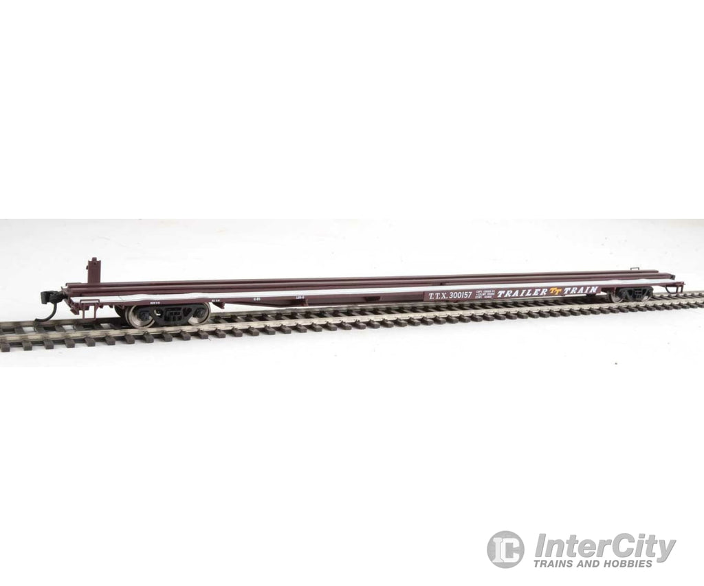 Walthers Mainline 5537 85 General American G85 Flatcar - Ready To Run -- Ttx (Brown) #300157 Freight