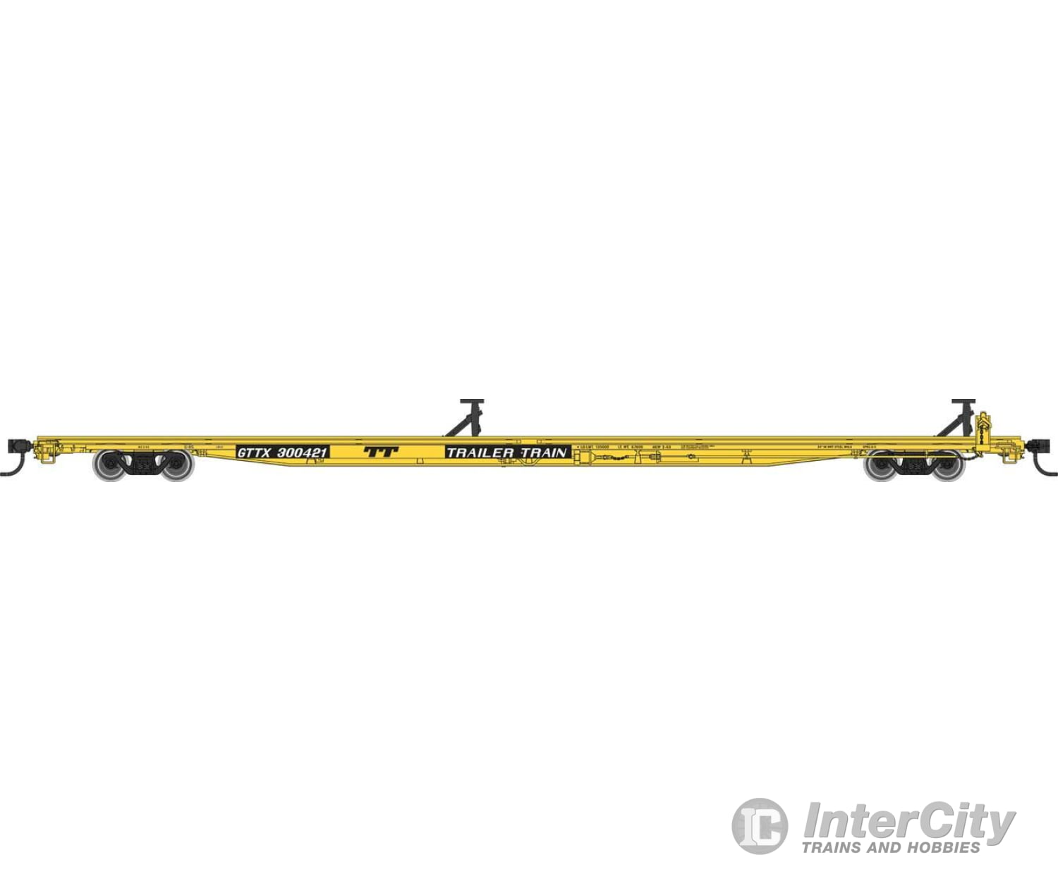 Walthers Mainline 5555 85 General American G85 Flatcar - Ready To Run -- Gttx (Yellow) #300421