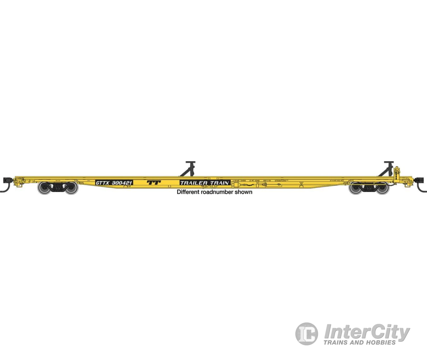 Walthers Mainline 5557 85 General American G85 Flatcar - Ready To Run -- Gttx (Yellow) #300477