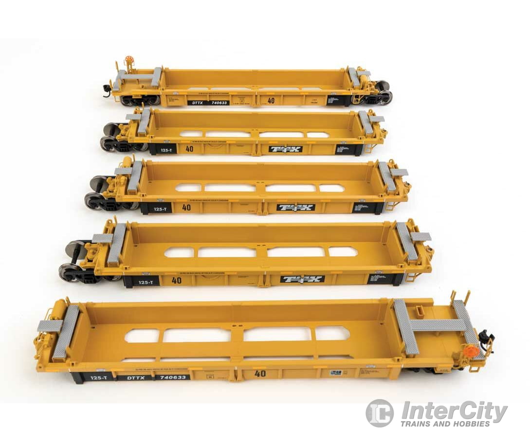 Walthers Mainline 55665 Thrall 5-Unit Rebuilt 40 Well Car - Ready To Run -- Ttx Dttx #740633 Black &