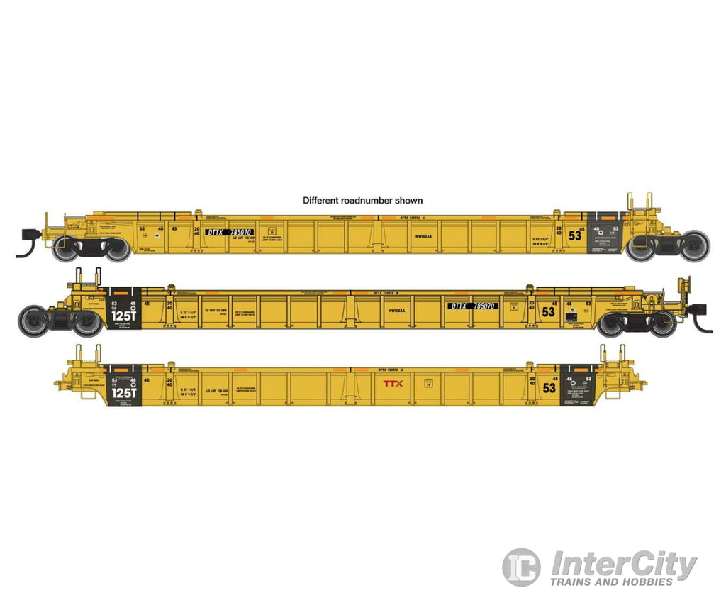 Walthers Mainline 55810 Nsc Articulated 3-Unit 53 Well Car - Ready To Run -- Ttx Dttx #785086