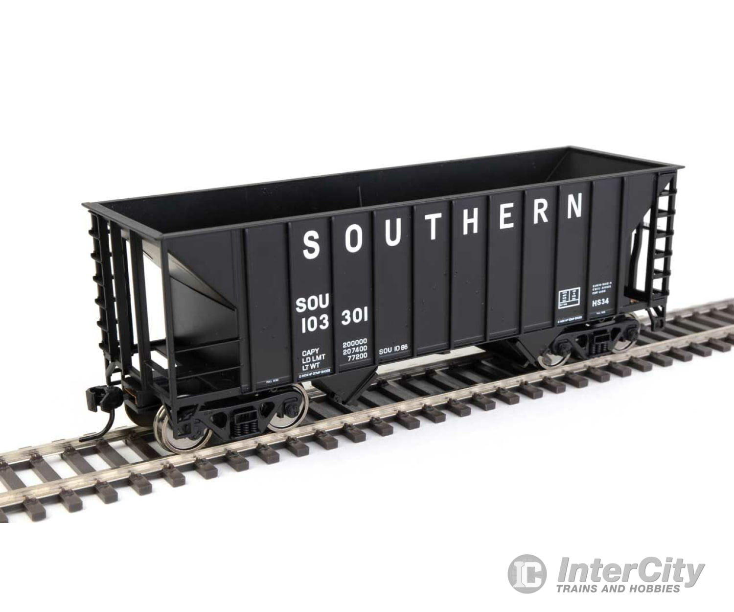 Walthers Mainline 56616 34 100-Ton 2-Bay Hopper - Ready To Run -- Southern Railway #103301 (Black)