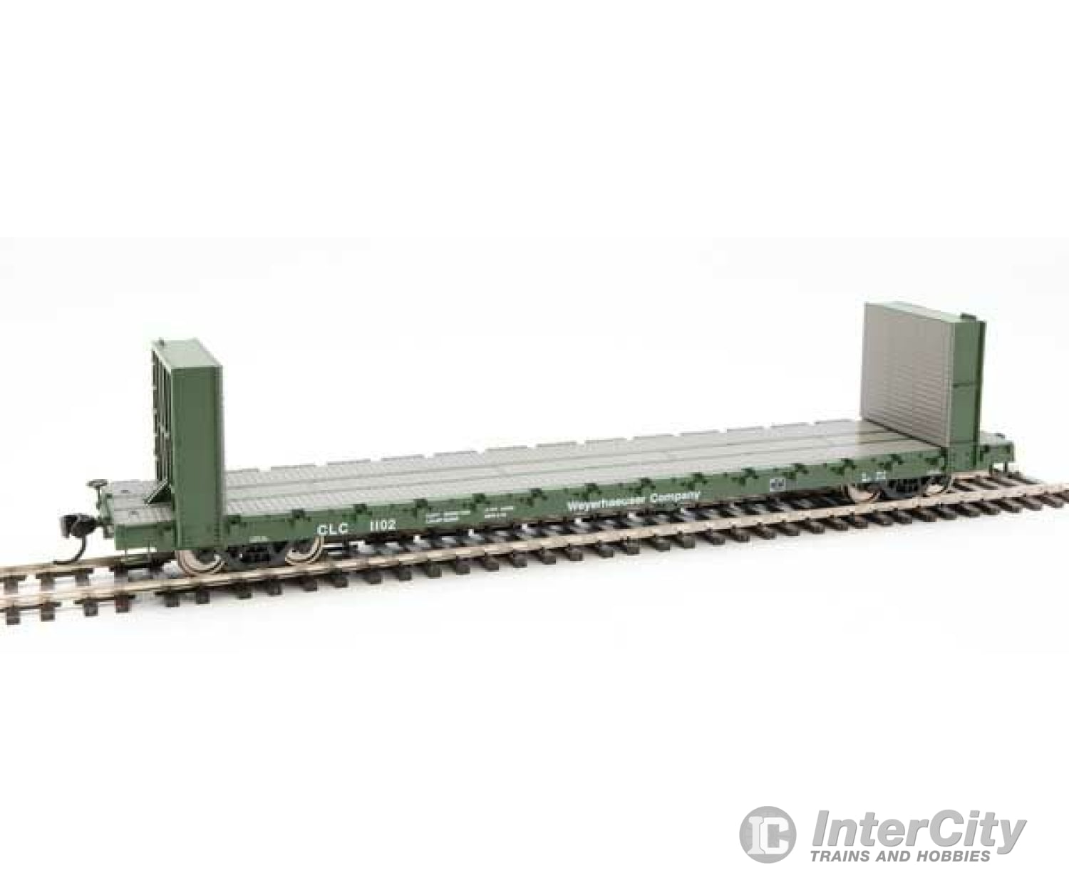 Walthers Mainline 5853 60 Pullman-Standard Bulkhead Flatcar (48 Il) - Ready To Run -- Weyerhaeuser