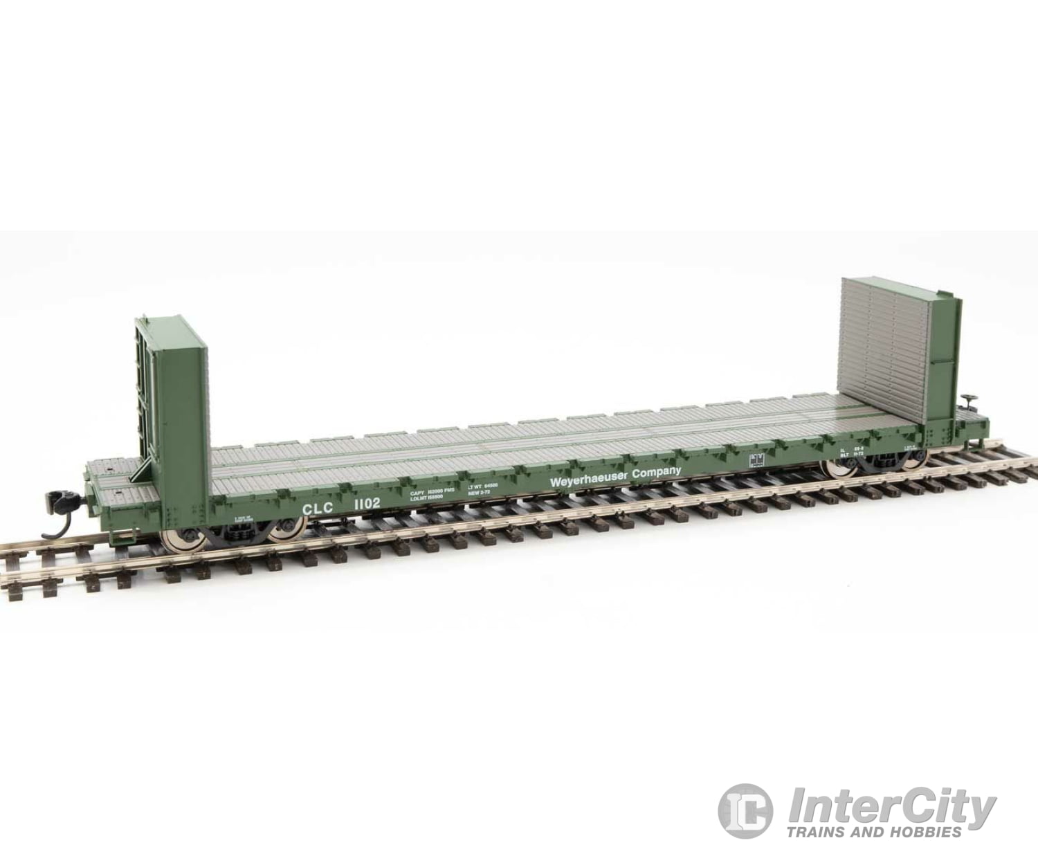 Walthers Mainline 5853 60 Pullman-Standard Bulkhead Flatcar (48 Il) - Ready To Run -- Weyerhaeuser