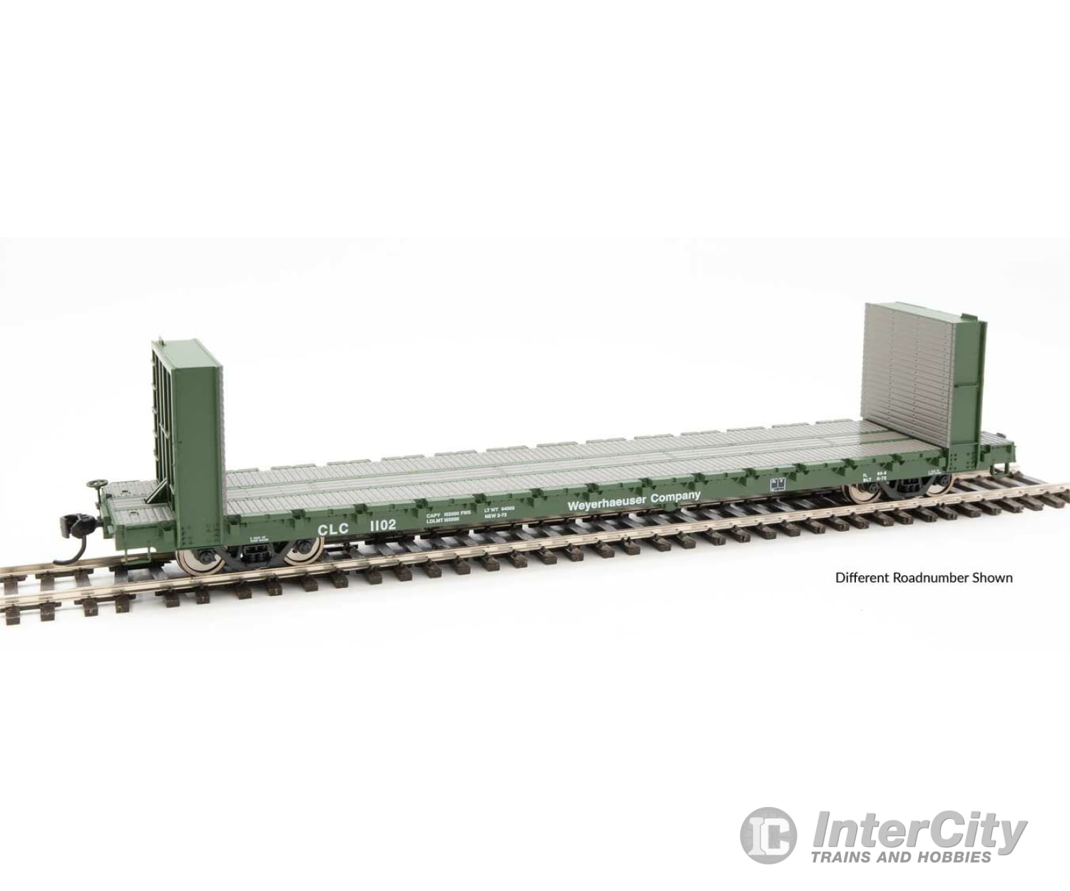 Walthers Mainline 5854 60 Pullman-Standard Bulkhead Flatcar (48 Il) - Ready To Run -- Weyerhaeuser