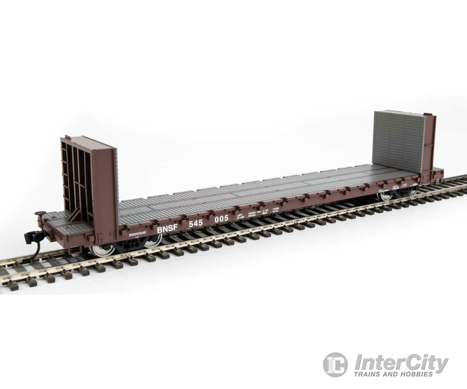 Walthers Mainline 5857 60 Pullman-Standard Bulkhead Flatcar (48 Il) - Ready To Run -- Bnsf #545005