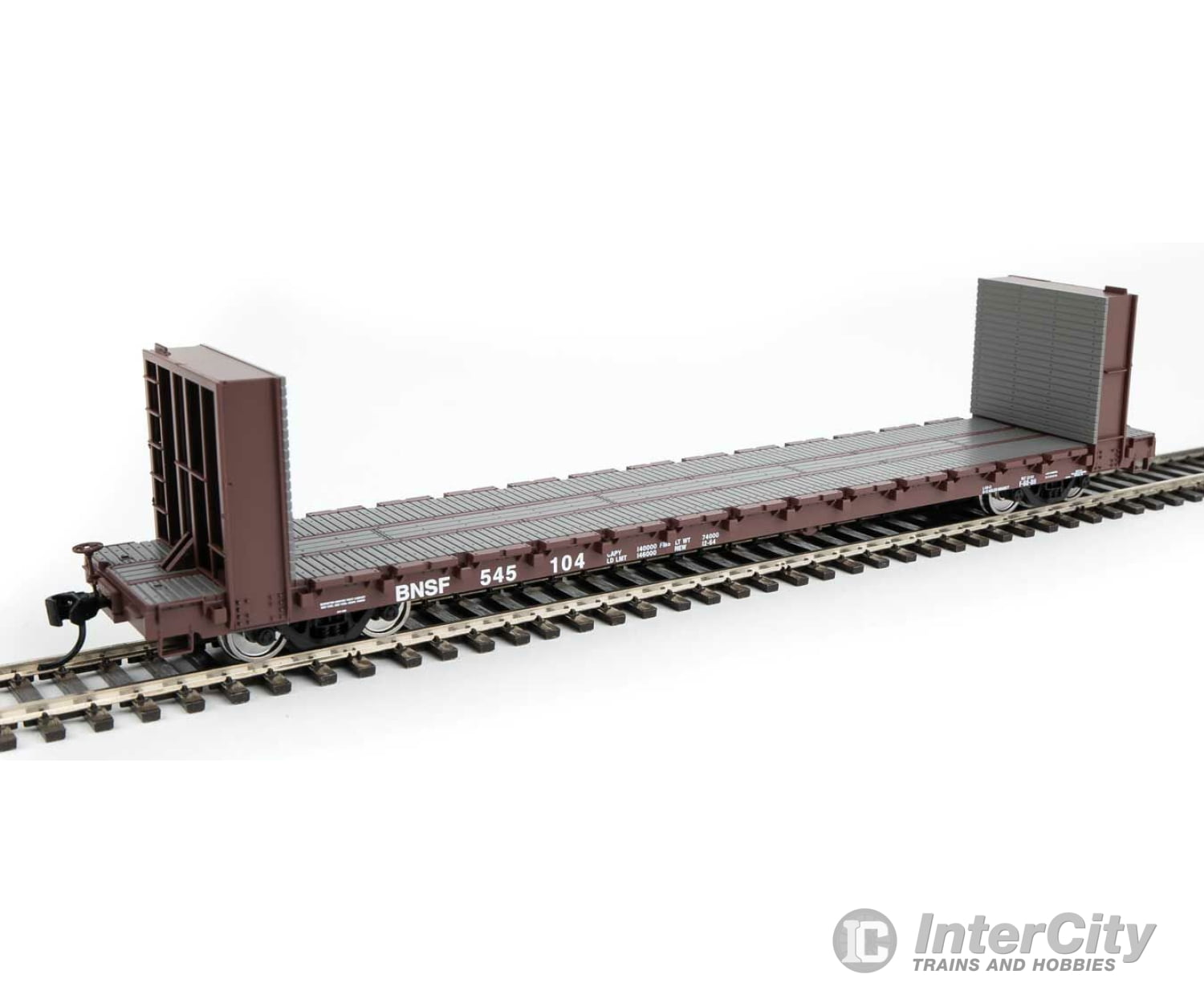 Walthers Mainline 5860 60 Pullman-Standard Bulkhead Flatcar (48 Il) - Ready To Run -- Bnsf #545104