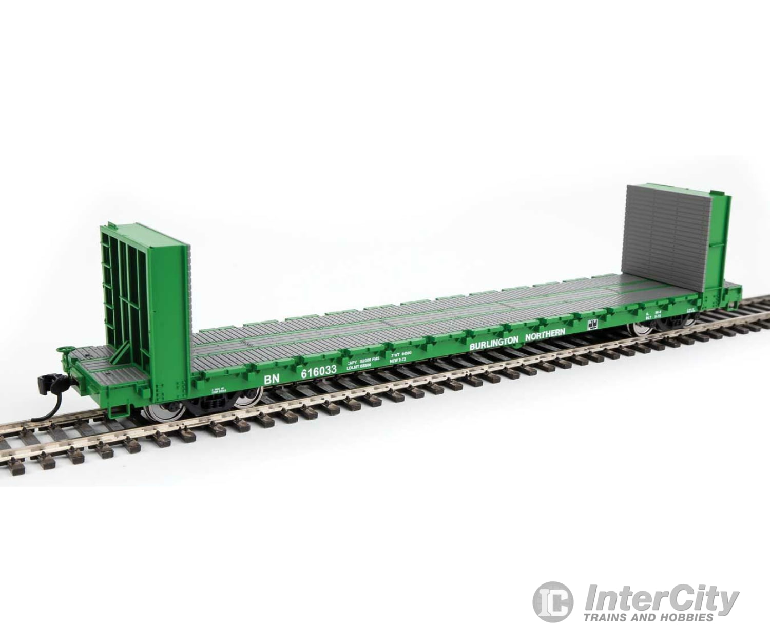 Walthers Mainline 5861 60 Pullman-Standard Bulkhead Flatcar (48 Il) - Ready To Run -- Burlington