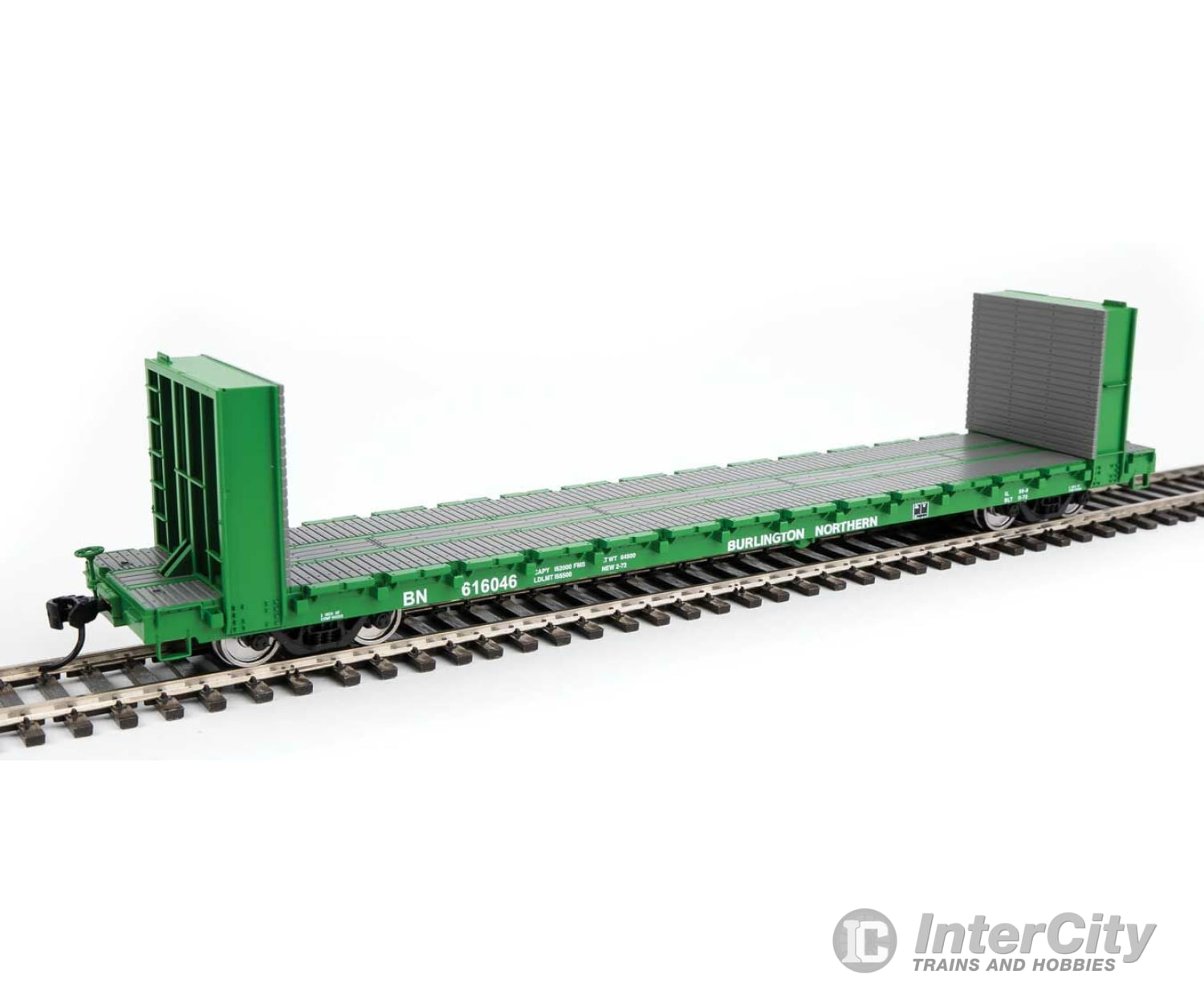 Walthers Mainline 5862 60 Pullman-Standard Bulkhead Flatcar (48 Il) - Ready To Run -- Burlington