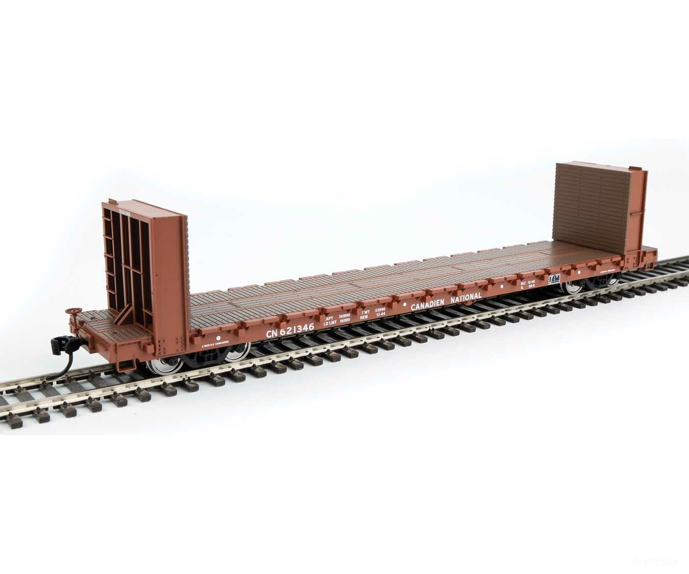 Walthers Mainline 5866 60 Pullman-Standard Bulkhead Flatcar (48 Il) - Ready To Run -- Canadian