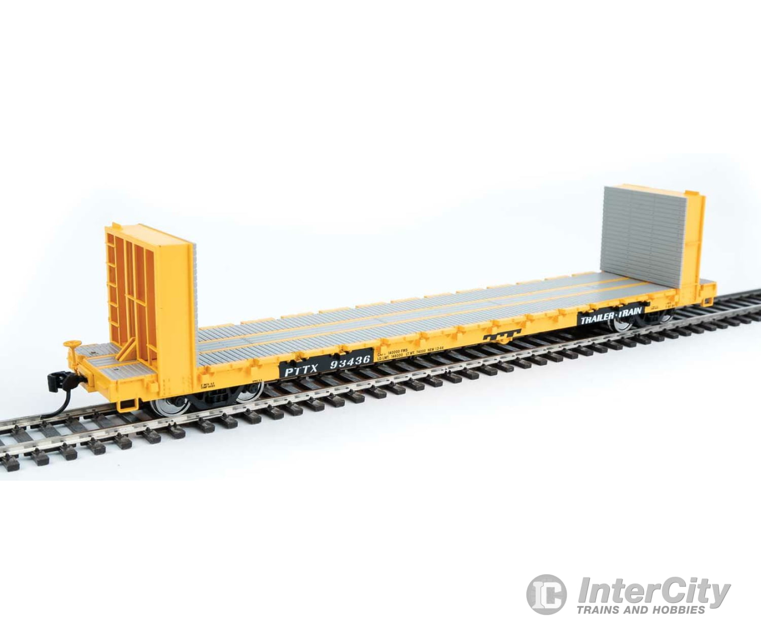 Walthers Mainline 5878 60 Pullman-Standard Bulkhead Flatcar (48 Il) - Ready To Run -- Pttx #93436