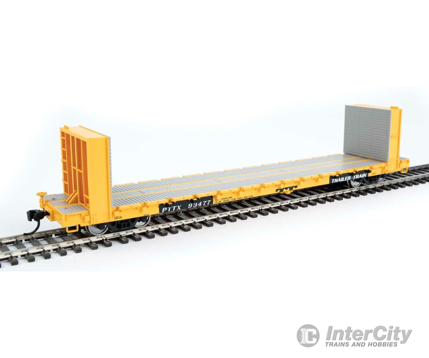 Walthers Mainline 5879 60 Pullman-Standard Bulkhead Flatcar (48 Il) - Ready To Run\ -- Pttx #93477