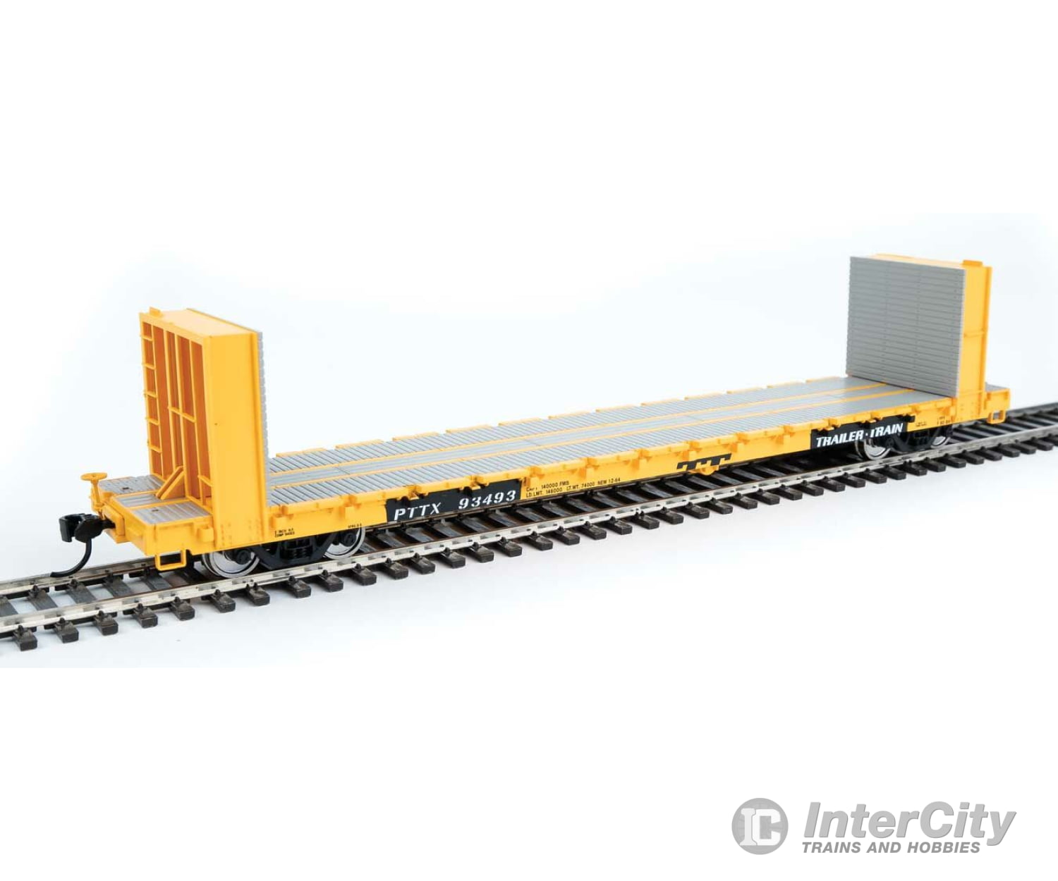 Walthers Mainline 5880 60 Pullman-Standard Bulkhead Flatcar (48 Il) - Ready To Run -- Pttx #93493