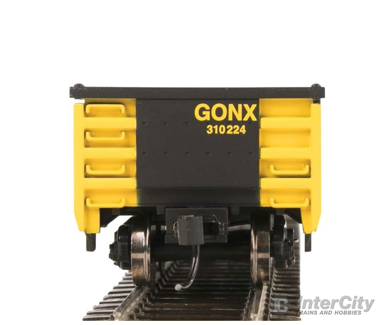 Walthers Mainline 6278 53 Railgon Gondola - Ready To Run -- Gonx #310224 (As-Built; Black Yellow)