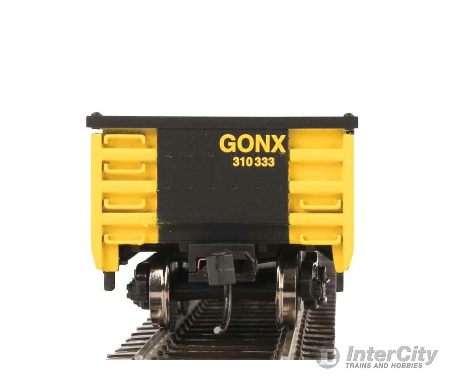 Walthers Mainline 6279 53 Railgon Gondola - Ready To Run -- Gonx #310333 (As-Built; Black Yellow)