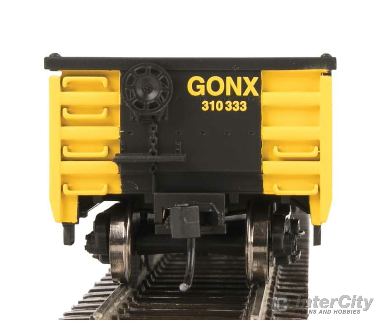 Walthers Mainline 6279 53 Railgon Gondola - Ready To Run -- Gonx #310333 (As-Built; Black Yellow)