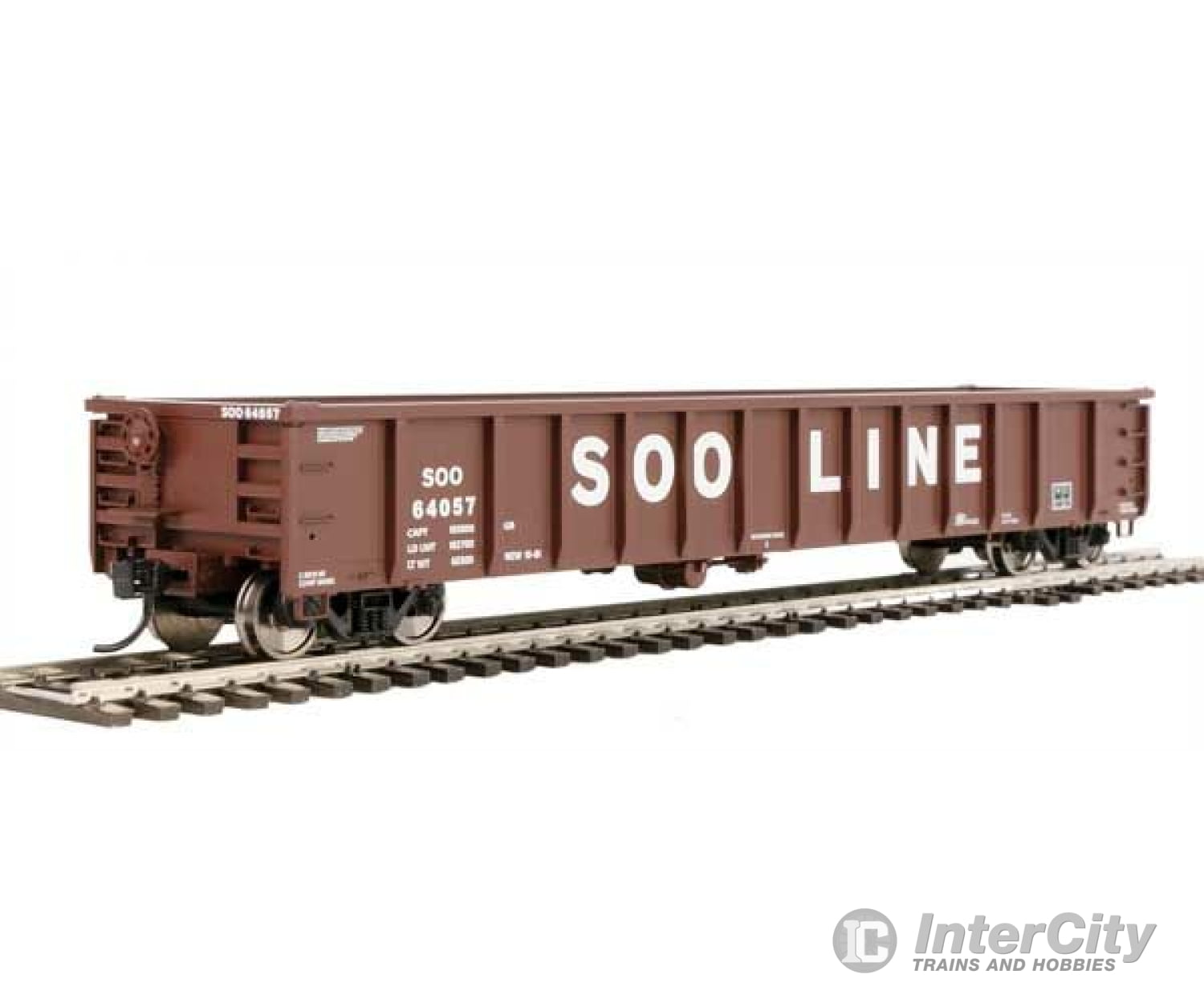 Walthers Mainline 6285 53 Railgon Gondola - Ready To Run -- Soo Line #64057 (Oxide White Large Name)