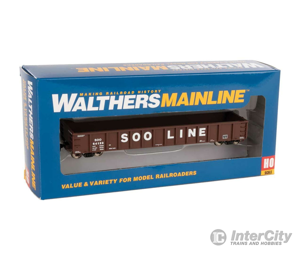 Walthers Mainline 6287 53 Railgon Gondola - Ready To Run -- Soo Line #64122 (Oxide White Large Name)