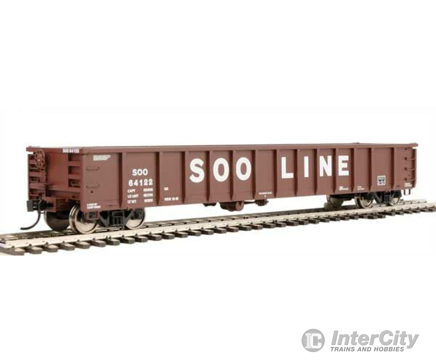 Walthers Mainline 6287 53 Railgon Gondola - Ready To Run -- Soo Line #64122 (Oxide White Large Name)