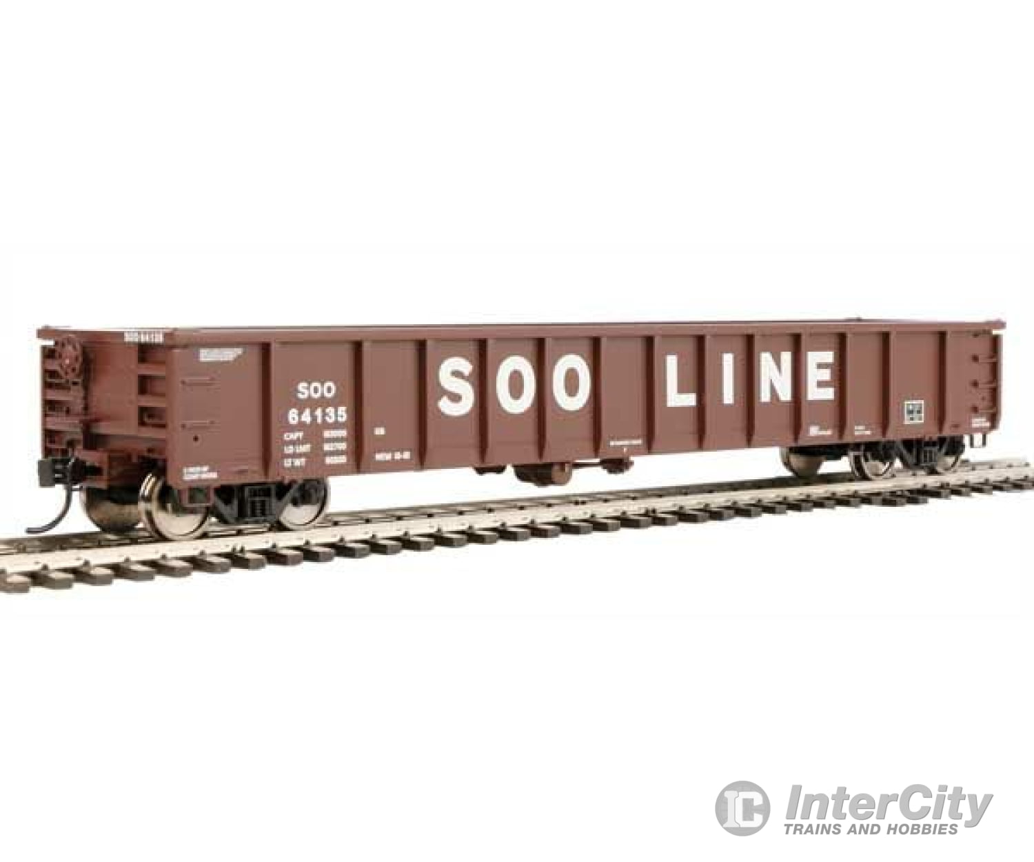 Walthers Mainline 6288 53 Railgon Gondola - Ready To Run -- Soo Line #64135 (Oxide White Large Name)