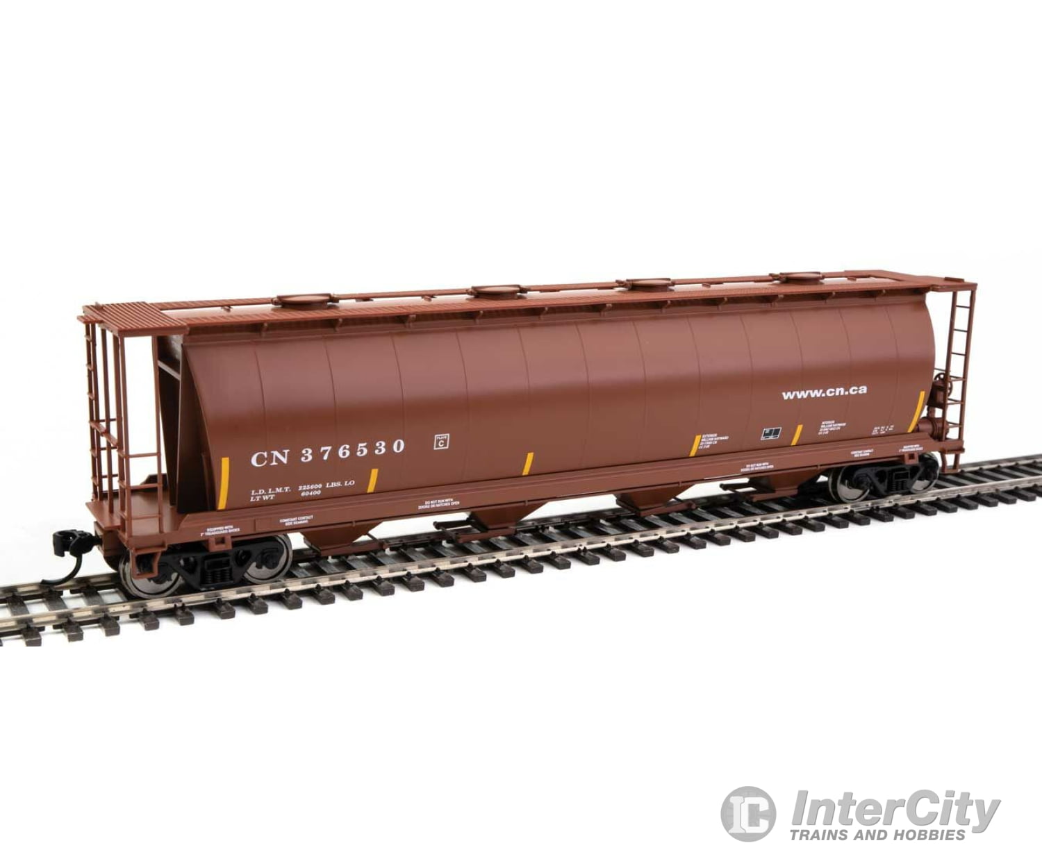 Walthers Mainline 7837 59 Cylindrical Hopper - Ready To Run -- Canadian National #376530 Freight