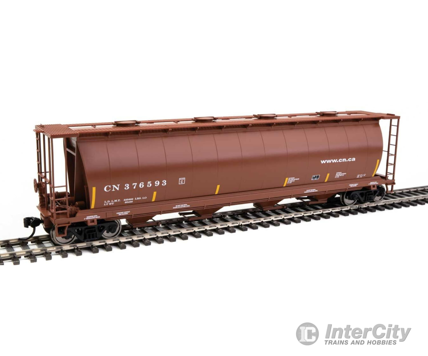 Walthers Mainline 7839 59 Cylindrical Hopper - Ready To Run -- Canadian National #376593 Freight