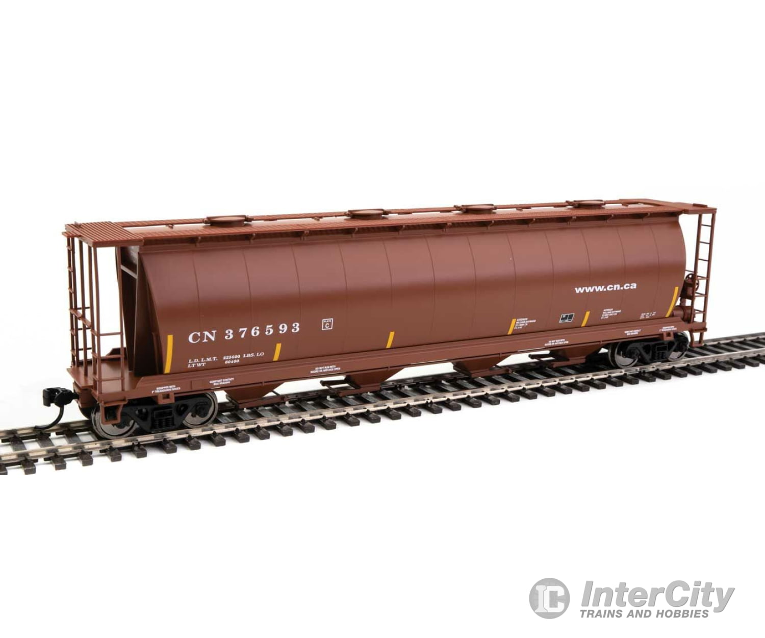 Walthers Mainline 7839 59 Cylindrical Hopper - Ready To Run -- Canadian National #376593 Freight