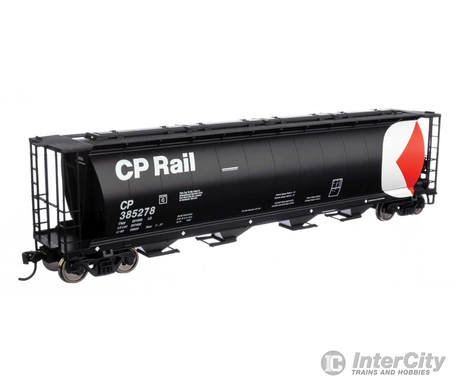 Walthers Mainline 7880 59 Cylindrical Hopper - Ready To Run -- Canadian Pacific #385278 (Black White