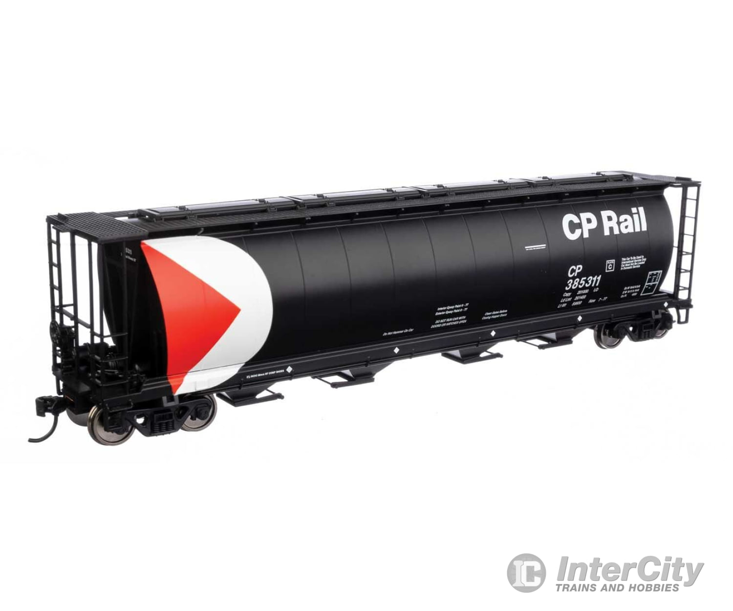 Walthers Mainline 7882 59 Cylindrical Hopper - Ready To Run -- Canadian Pacific #385311 (Black White